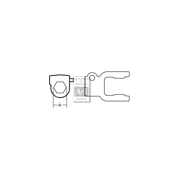 Implement Yoke, Hex Bore 1 1/8", QD 4" x2" x2"